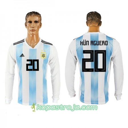 Billiga Fotbollströjor Argentina Kun Aguero 20 WM 2018 Hemma tröja Långärmad